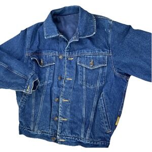 Vintage Armani Jeans Jacket Reversible Denim Jean Bomber 80s 90s Men Sz S Blue